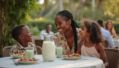 Pistachio Milk vs Almond Milk with family